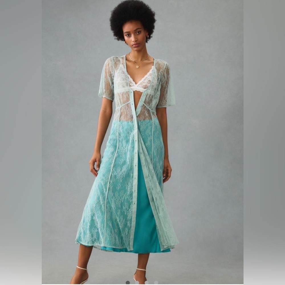 NWT Anthropologie IVORY Lace Duster